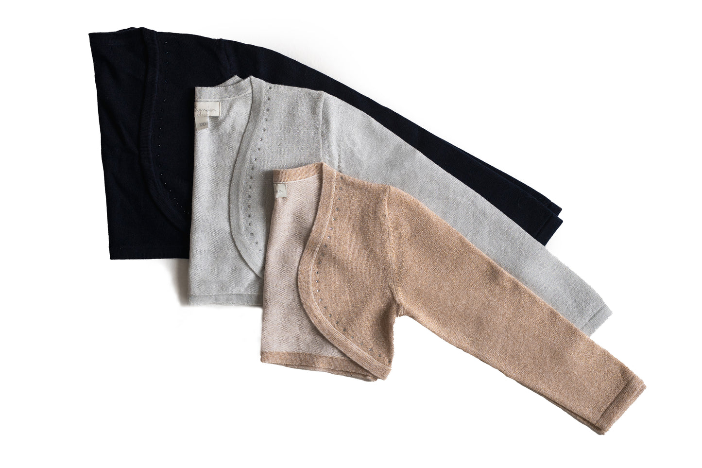 Lasten kimaltava neulebolero, kultainen